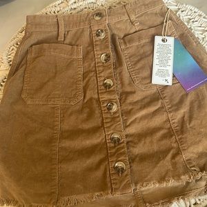 Show Me Your MuMu brown corduroy skirt size small NWT